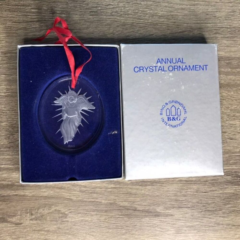 Bing & Grondahl Annual 1989 Crystal Angel Ornament